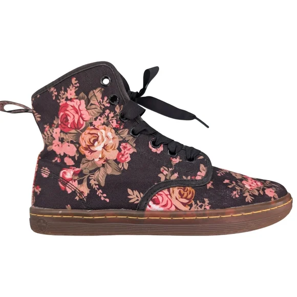 Dr. Martens Shoreditch Black Victorian Flowers canvas boots Size 7 - Picture 5 of 6